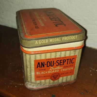 Small chalk tin vintage