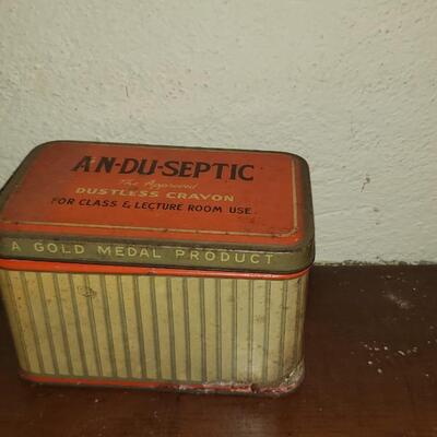 Small chalk tin vintage