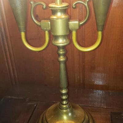 One Antique brass lamp 21 inches high