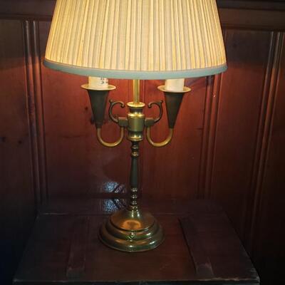 One Antique brass lamp 21 inches high