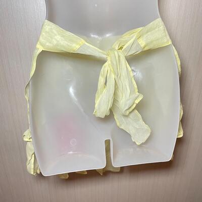VINTAGE SHEER YELLOW FLORAL APRON