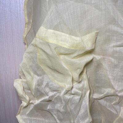 VINTAGE SHEER YELLOW FLORAL APRON