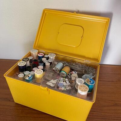 Lot 12 - Vintage Sewing Box and Notions