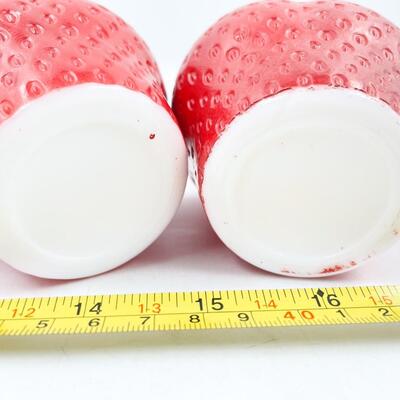 VINTAGE 3.25â€ STRAWBERRY JAM/JELLY MILK GLASS JARS
