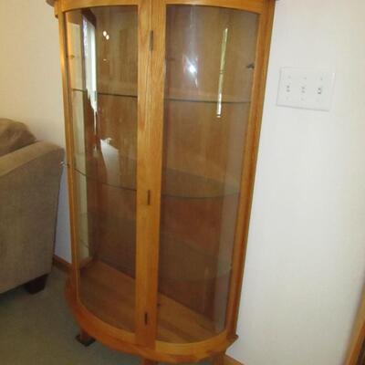 LOT 4  CURVED GLASS DISPLAY CABINET