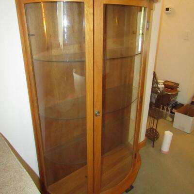 LOT 4  CURVED GLASS DISPLAY CABINET