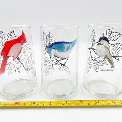 5â€ BIRD DRINKING GLASSES - CARDINAL, BLUE JAY, CHICKADEE