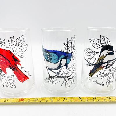 5â€ BIRD DRINKING GLASSES - CARDINAL, BLUE JAY, CHICKADEE