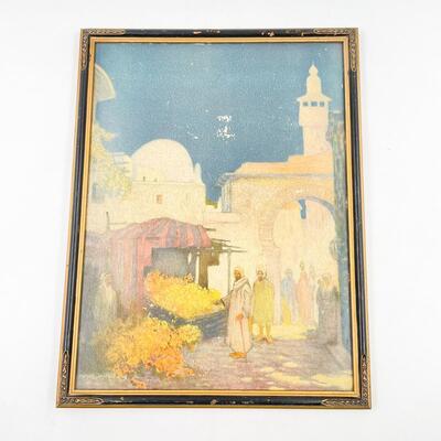VINTAGE LOUIS SEYBOLD MARKETPLACE FRAMED PRINT - 13â€ X 17â€