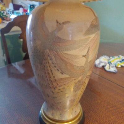 Vintage Fredrick Cooper Asian Peacock Lamp