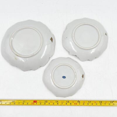 VINTAGE JAPAN 4â€-6â€ ROSE LEAF CHINA PLATE SET