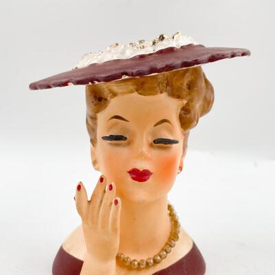 VINTAGE 4â€ LADY HEAD VASE