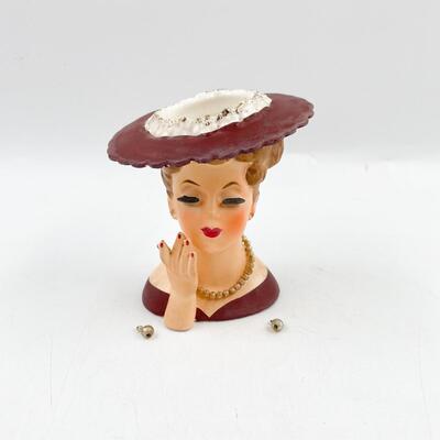 VINTAGE 4â€ LADY HEAD VASE