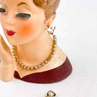VINTAGE 4â€ LADY HEAD VASE