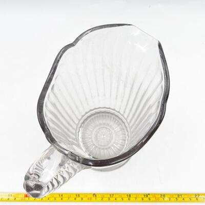 8â€ RIBBED GLASS PITCHER