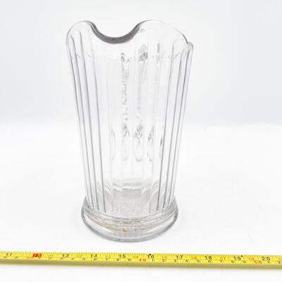 8â€ RIBBED GLASS PITCHER