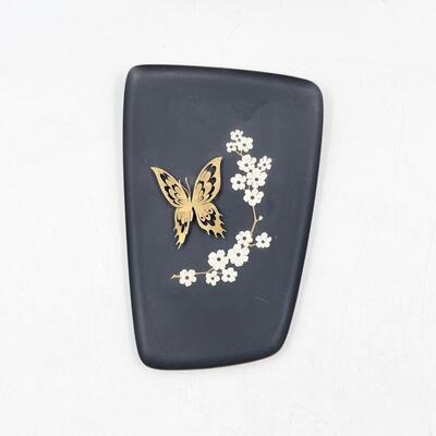 VINTAGE GERMAN JECH METAL BUTTERFLY & CHERRY BLOSSOM WALL ART