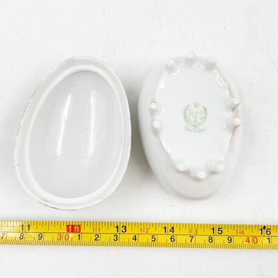 VINTAGE RS GERMANY 3â€ FLORAL EGG TRINKET BOX