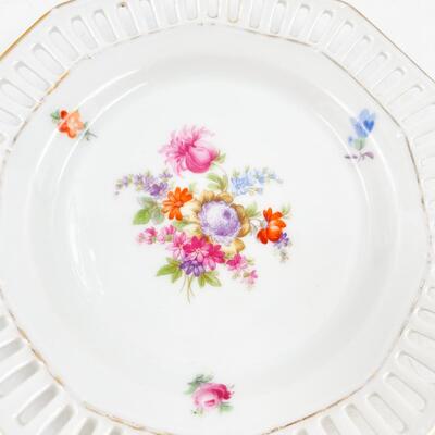 VINTAGE SCHUMANN CHINA 5â€ RETICULATED FLORAL PLATE