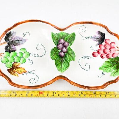 VINTAGE LEFTONâ€™S 10.5â€ GRAPE & VINE DISH