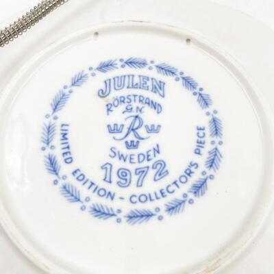 1972 LIMITED EDITION JULEN RORSTRAND SWEDEN 8â€ DECORATIVE CHRISTMAS PLATE