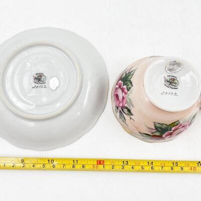 VINTAGE NAPCO CHINA HAND-PAINTED TEACUP & SAUCER