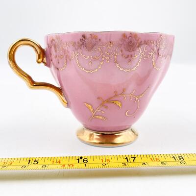 VINTAGE ROYAL SEALY CHINA PINK TEACUP & SAUCER
