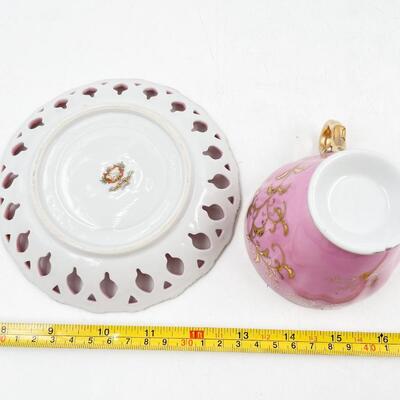 VINTAGE ROYAL SEALY CHINA PINK TEACUP & SAUCER