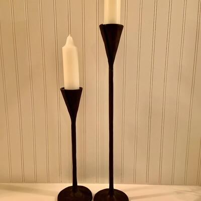 Pair Pottery Barn Iron candle holders