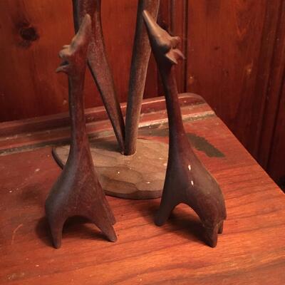 Wooden giraffes