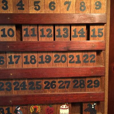 Wood calendar
