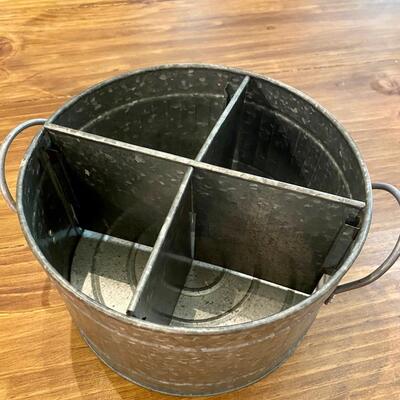 Galvanized Metal Organizer Bucket