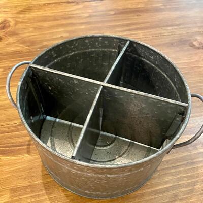 Galvanized Metal Organizer Bucket