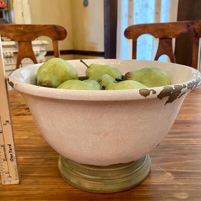 Pottery Barn White Tuscan Bowl and Pears