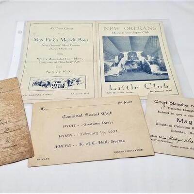Lot #357  Several Cool Pieces of Vintage New Orleans area Ephemera