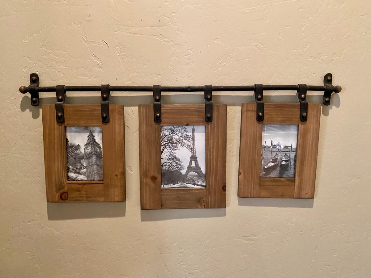 World Market Wood Frames and Iron Rod