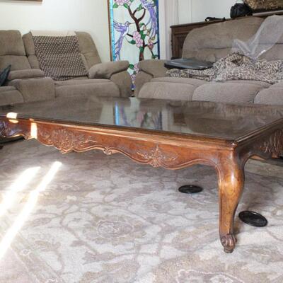 Large Claw Foot Wood Coffee Table