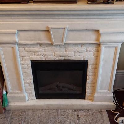 White electric fireplace