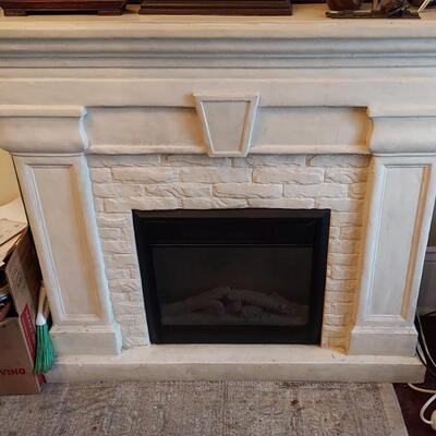 White electric fireplace