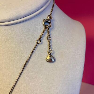 Fossil Live the Green Life Tree Necklace