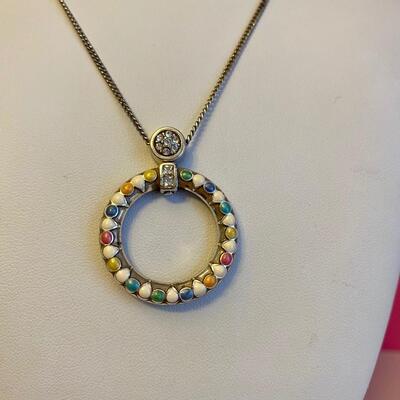 Brighton Pastel Stone Circle Pendant Necklace