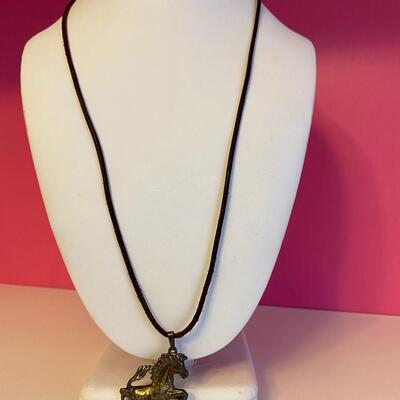 Horse Pendant on Leather Strap