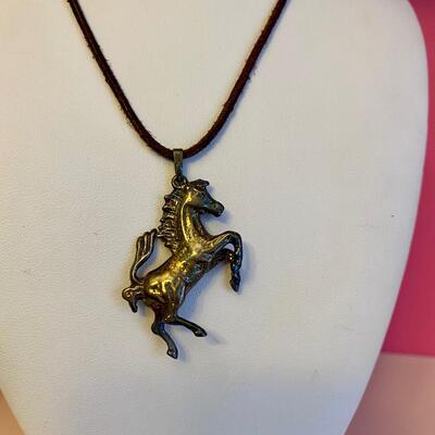 Horse Pendant on Leather Strap