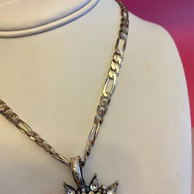 Colorful and Rhinestone Sun Pendant on Silver Chain