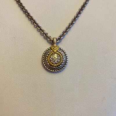 Judith Ripka Pave Diamond Circle Pendant Necklace