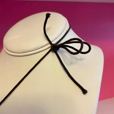 Silver Black and White Sunflower Glass Necklace on Leather Strap