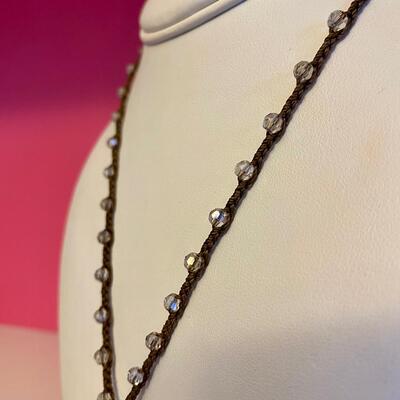 Brighton Flower Pendant on Brown and Beaded Necklace