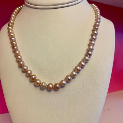 Pale Pink Pearl Necklace