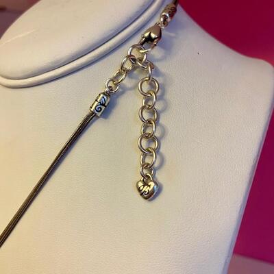 Brighton Reversible Flower and Crystal Teardrop Pendant Necklace