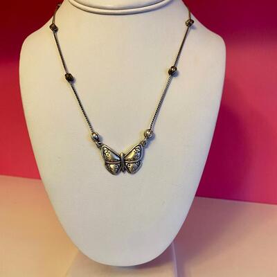Brighton Mariposa Butterfly Silver Pendant Necklace